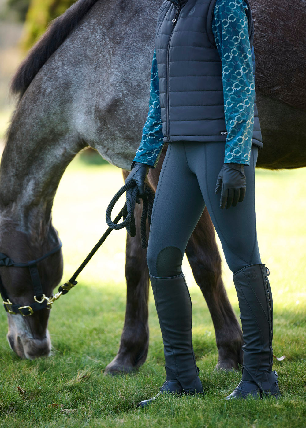 Kids Fleece Lite II Knee Patch Riding Tight