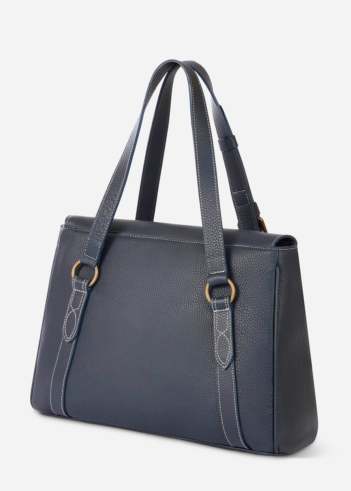 Iconic Navy::variant::Oughton Paddock Lux Shoulder Bag in Pebbled Leather