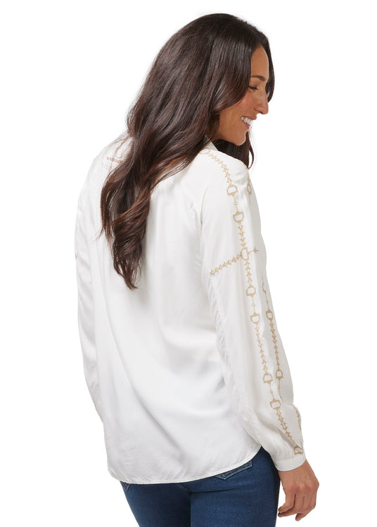 SOFT WHITE::variant::Bit and Rein Embroidered Blouse