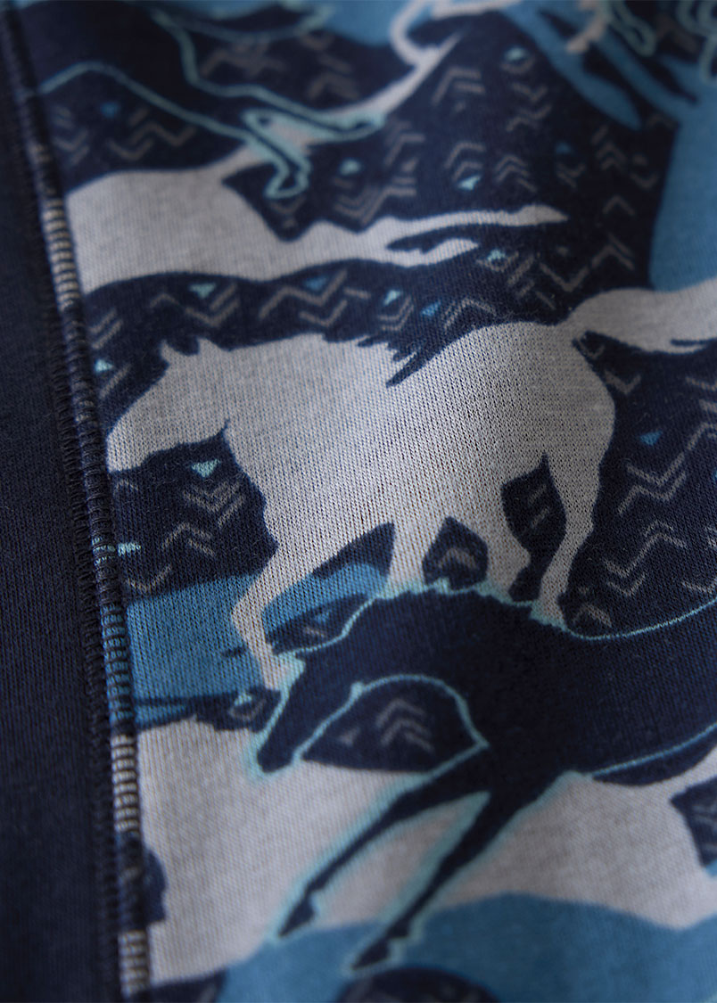 NIGHTSKY GALLOP::variant::Plush Printed Fleece Half Zip Top