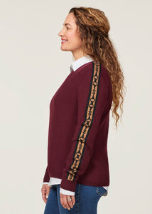 SANGRIA/ BLACK::variant::Snaffle Stripe Sweater