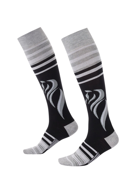 BLACK::variant::Horsetails Knee-Hi Socks