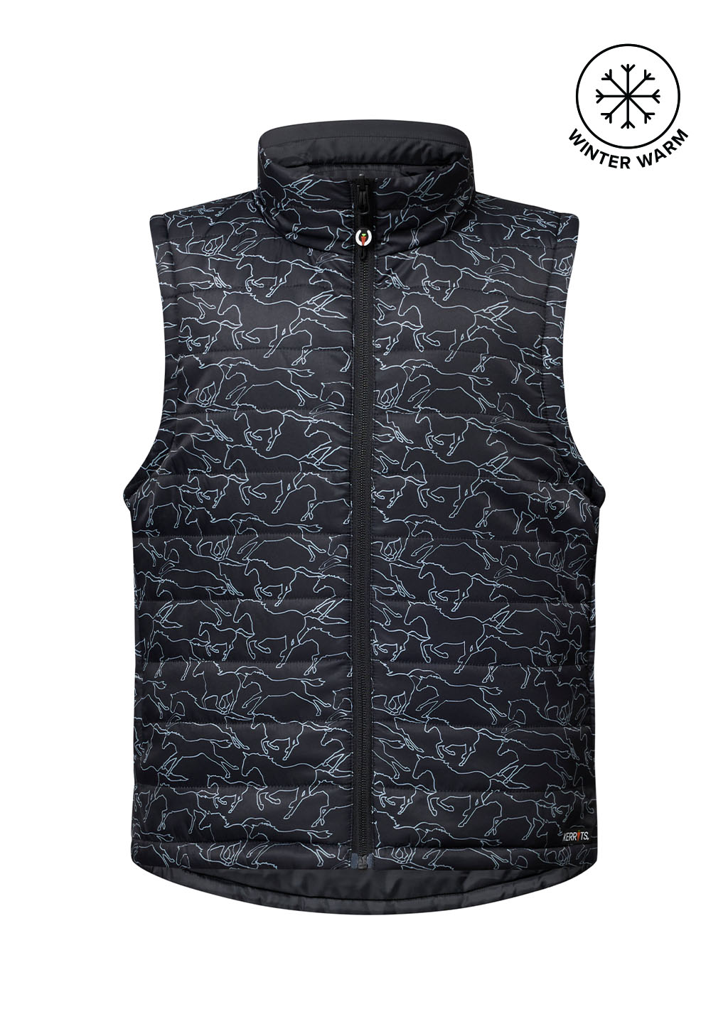 BLACK FULL GALLOP::variant::Kids Round Up Reversible Quilted Vest