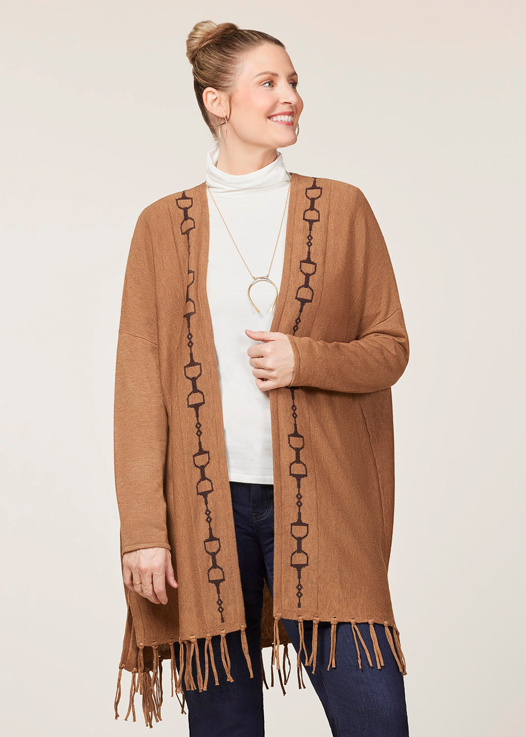 CARAMEL/JAVA::variant::Bits and Fringe Cardigan