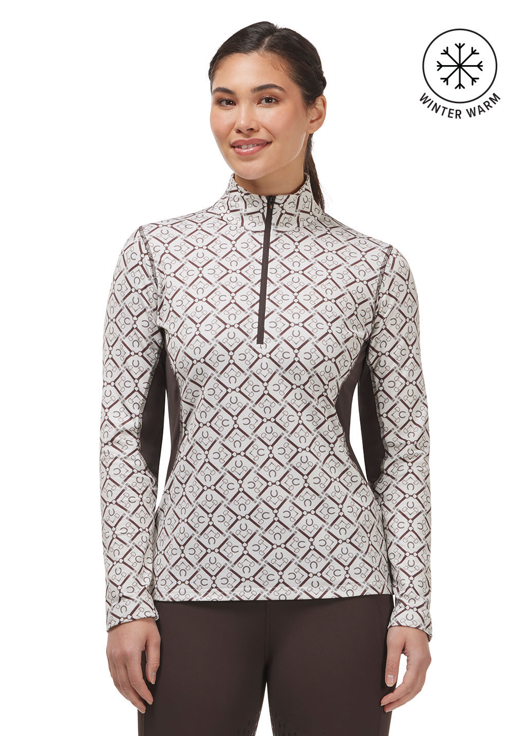 VANILLA TACK TRUNK GEO::variant::On Course Quarter Zip Fleece Tech Top Print