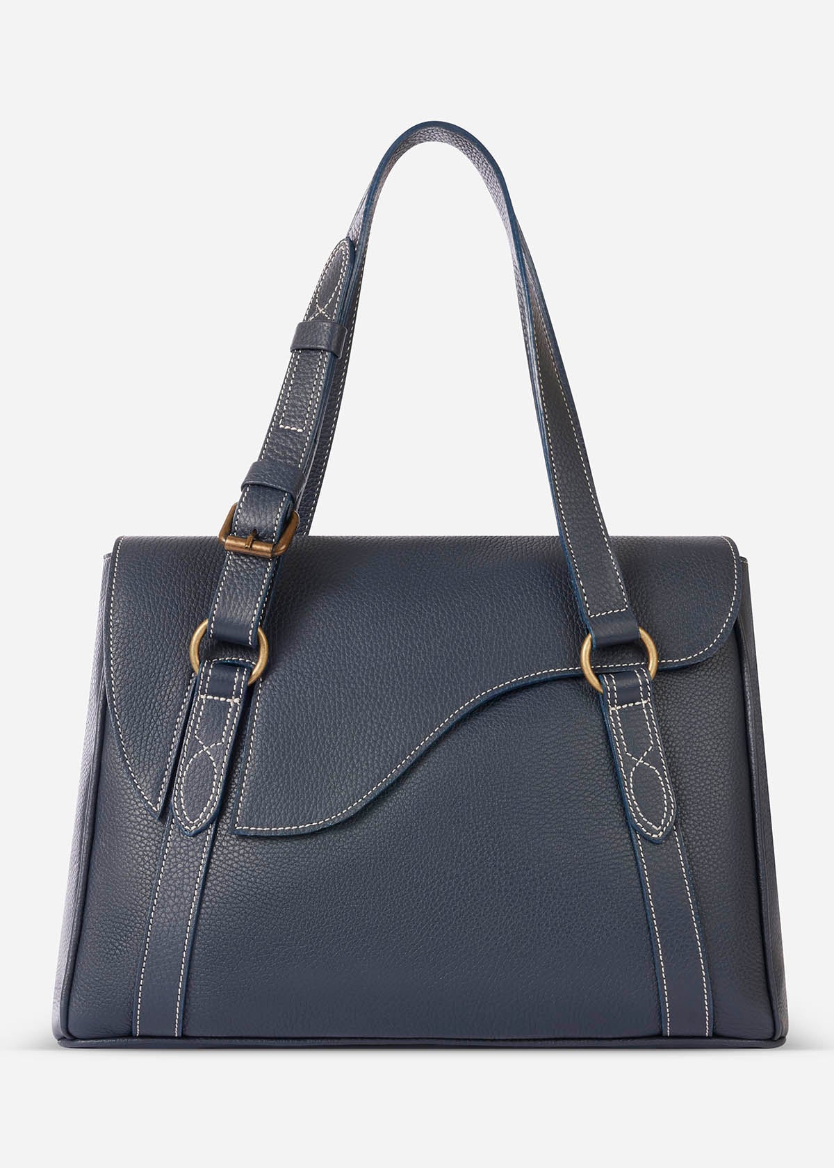 Iconic Navy::variant::Oughton Paddock Lux Shoulder Bag in Pebbled Leather