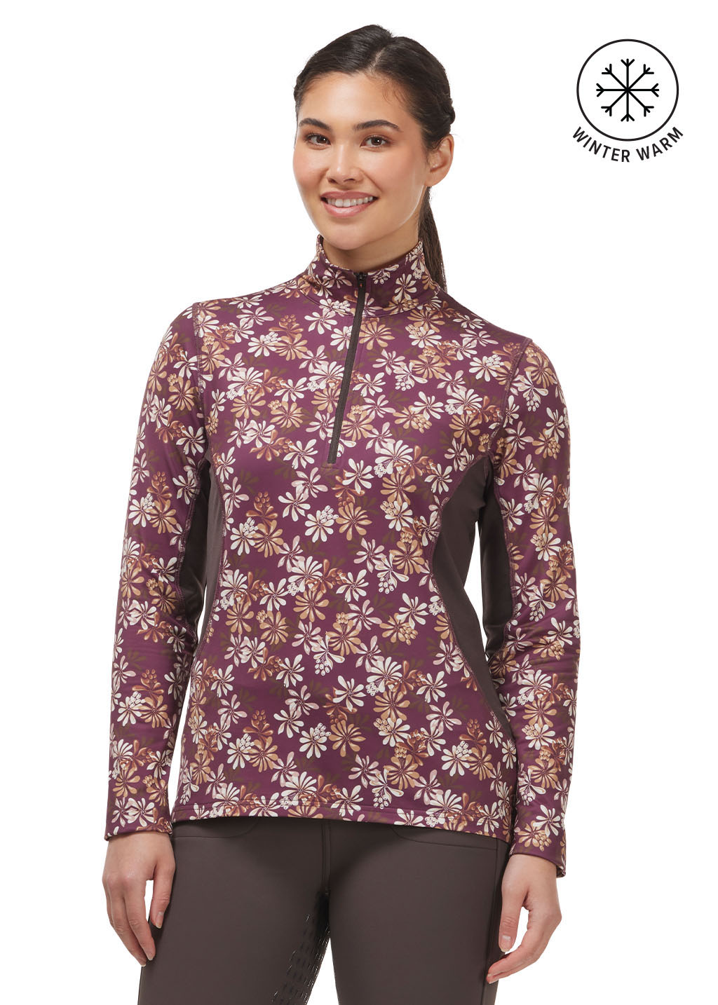 VINEYARD AUTUMN BOUQUET::variant::On Course Quarter Zip Fleece Tech Top Print