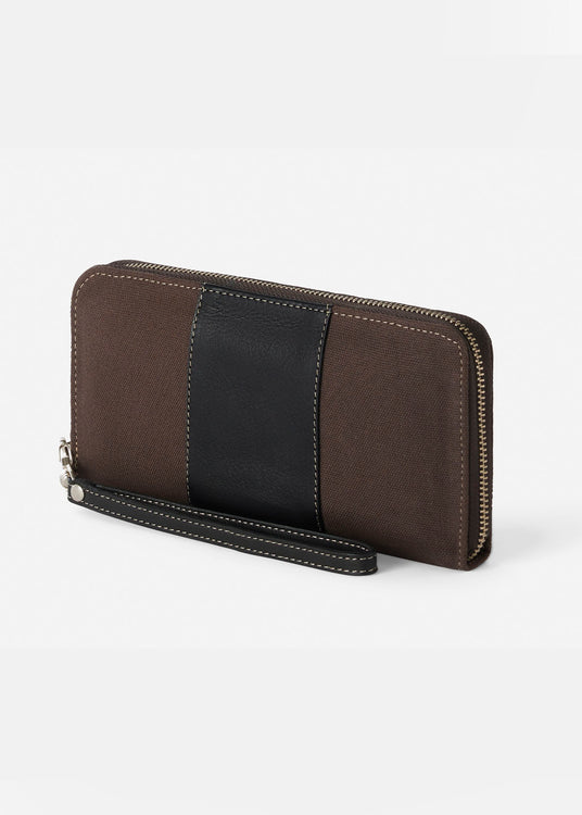 Heritage Brown/ Black::variant::Oughton Paddock Wristlet Wallet in Classic Canvas