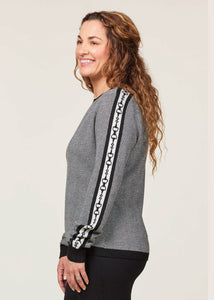 BLACK/WHITE::variant::Snaffle Stripe Herringbone Sweater