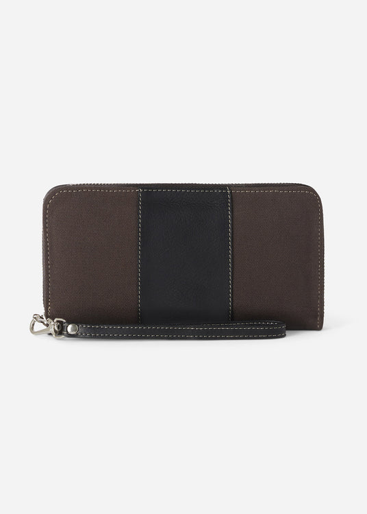 Heritage Brown/ Black::variant::Oughton Paddock Wristlet Wallet in Classic Canvas