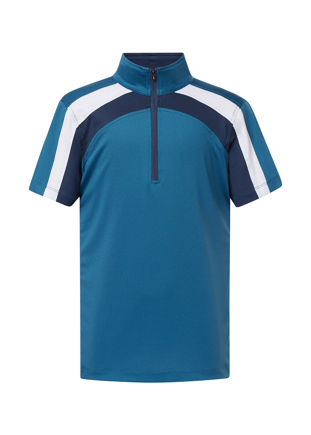 Flat lay of the shirt, front side up, highlighting the design and color details