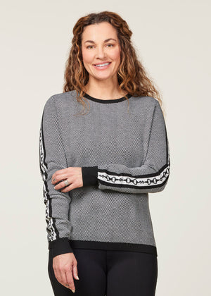 Snaffle Stripe Herringbone Sweater