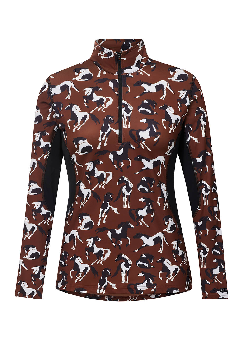 GINGER MOD MARES::variant::On Course Quarter Zip Fleece Tech Top Print