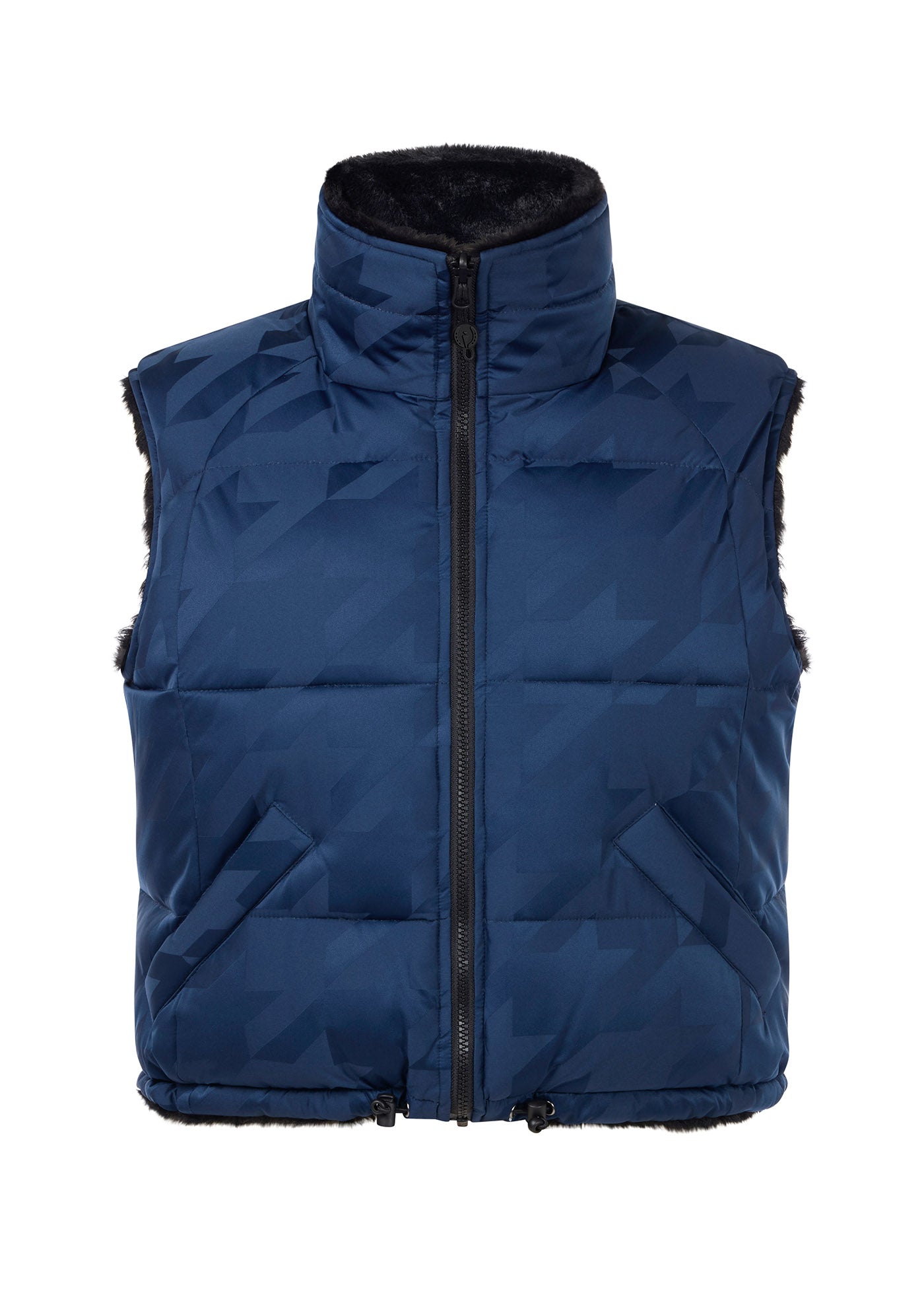 Skyline Houndstooth Reversible Puffer Vest
