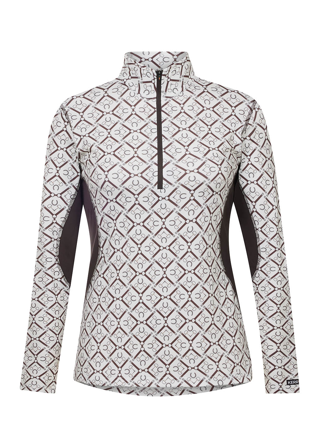 VANILLA TACK TRUNK GEO::variant::On Course Quarter Zip Fleece Tech Top Print