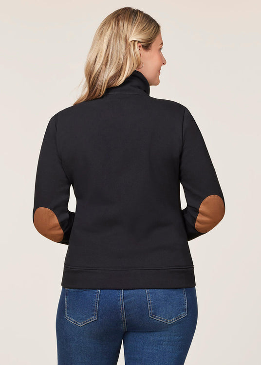 BLACK::variant::Wrap Front Fleece Jacket