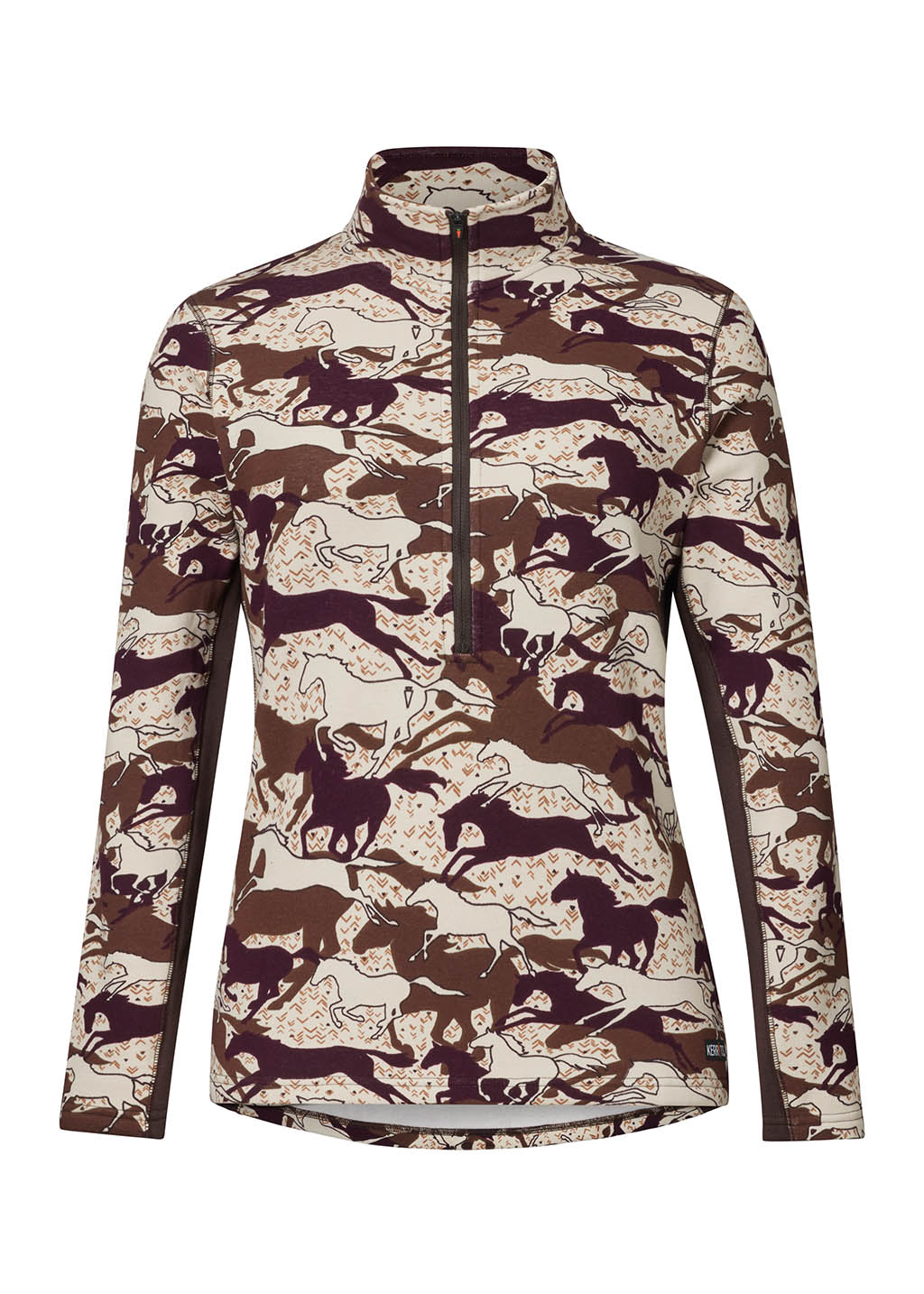 VINEYARD GALLOP::variant::Plush Printed Fleece Half Zip Top