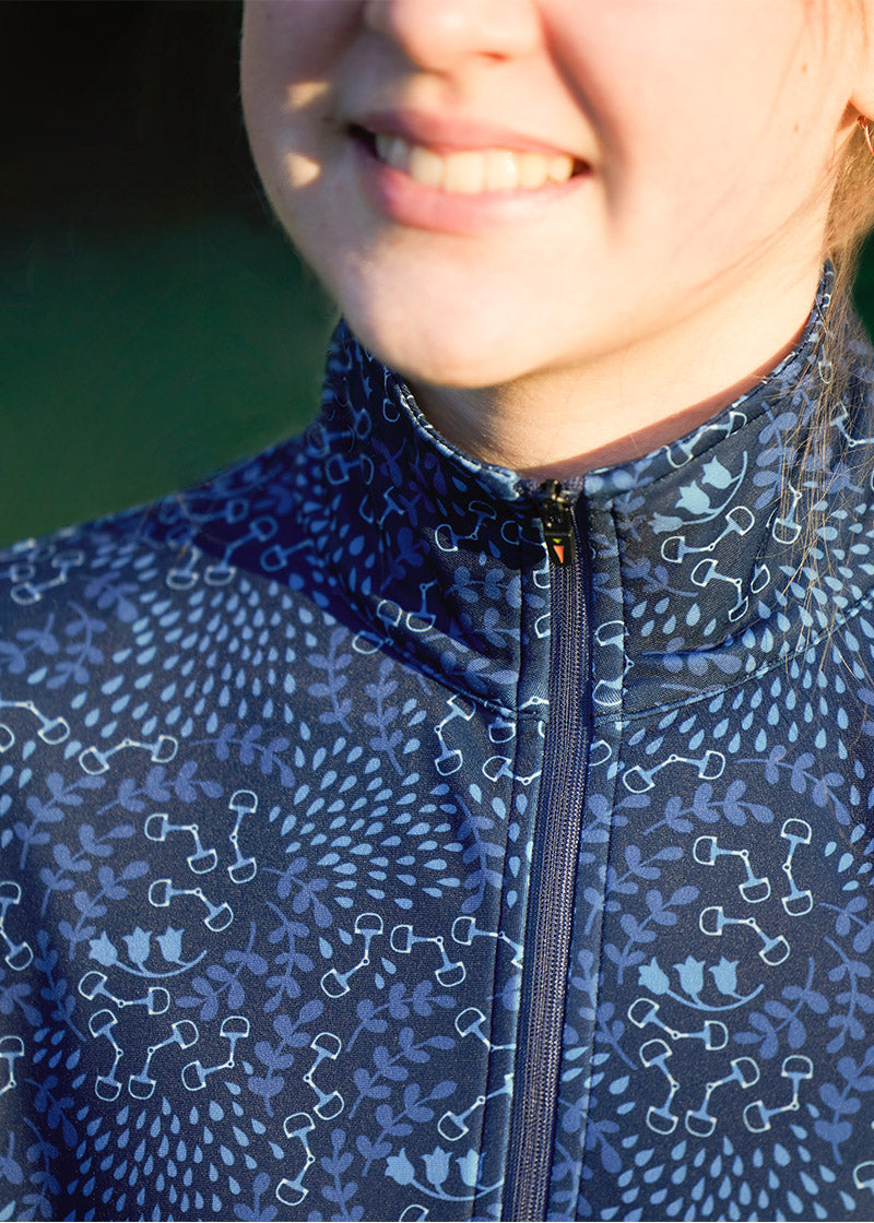 INK SNAFFLE HARMONY::variant::Kids Rail Side Quarter Zip Tech Top - Print