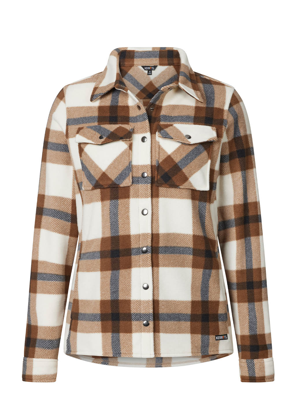 VANILLA/ NUTMEG PLAID::variant::Alpine Fleece Snap Front Barn Shirt