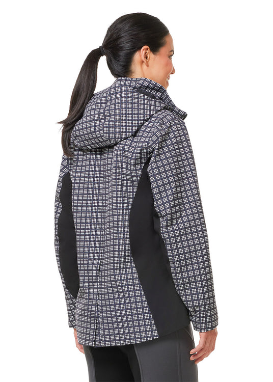 BLACK HOUNDSTOOTH PLAID::variant::Rein Check Waterproof Shell - Print