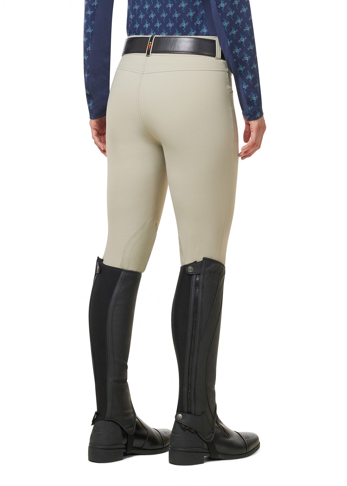Back view displaying the streamlined silhouette and flattering cut tailored for petite riders