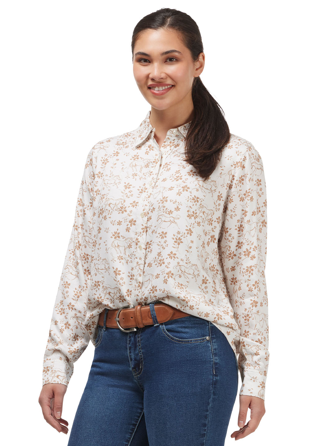 VANILLA::variant::Horse Floral Button Up Shirt