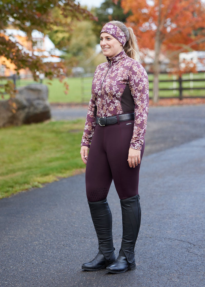 VINEYARD AUTUMN BOUQUET::variant::On Course Quarter Zip Fleece Tech Top Print