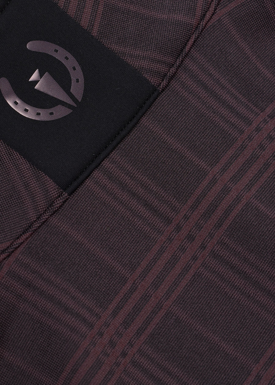 Stretch Plaid Quarter Zip Top