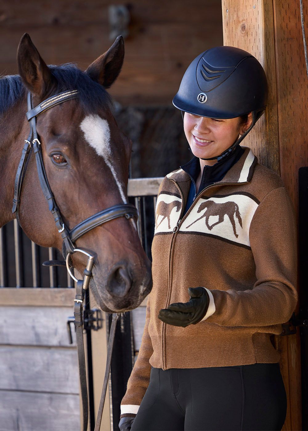 Reflections Horse Full Zip Sweater