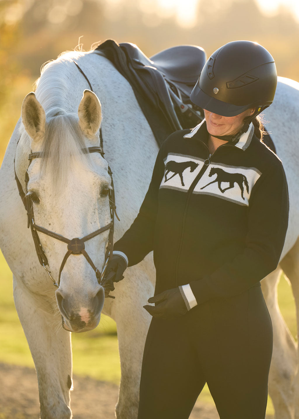 Reflections Horse Full Zip Sweater