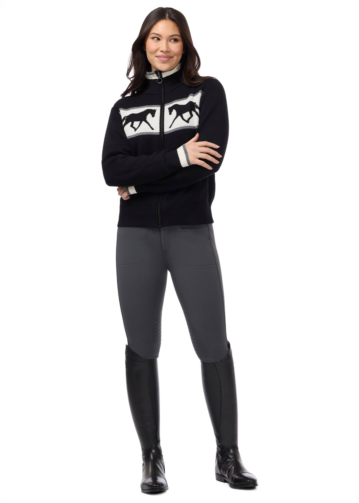 Reflections Horse Full Zip Sweater