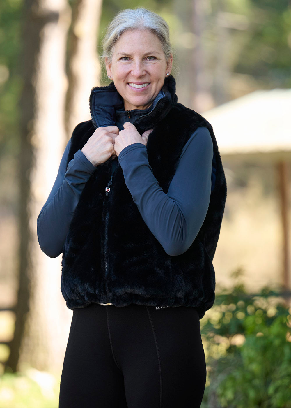 Skyline Houndstooth Reversible Puffer Vest