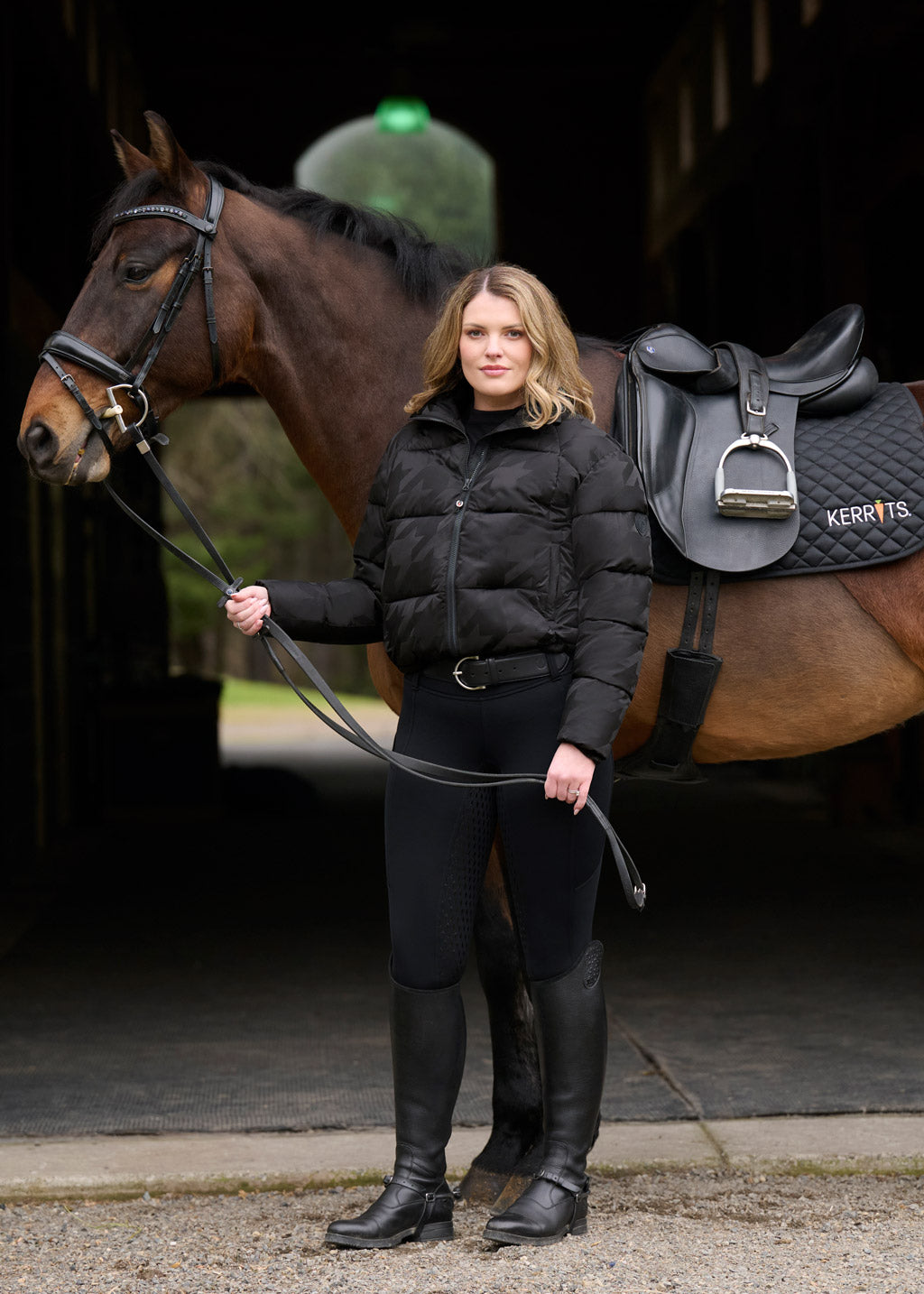Skyline Houndstooth Puffer Jacket