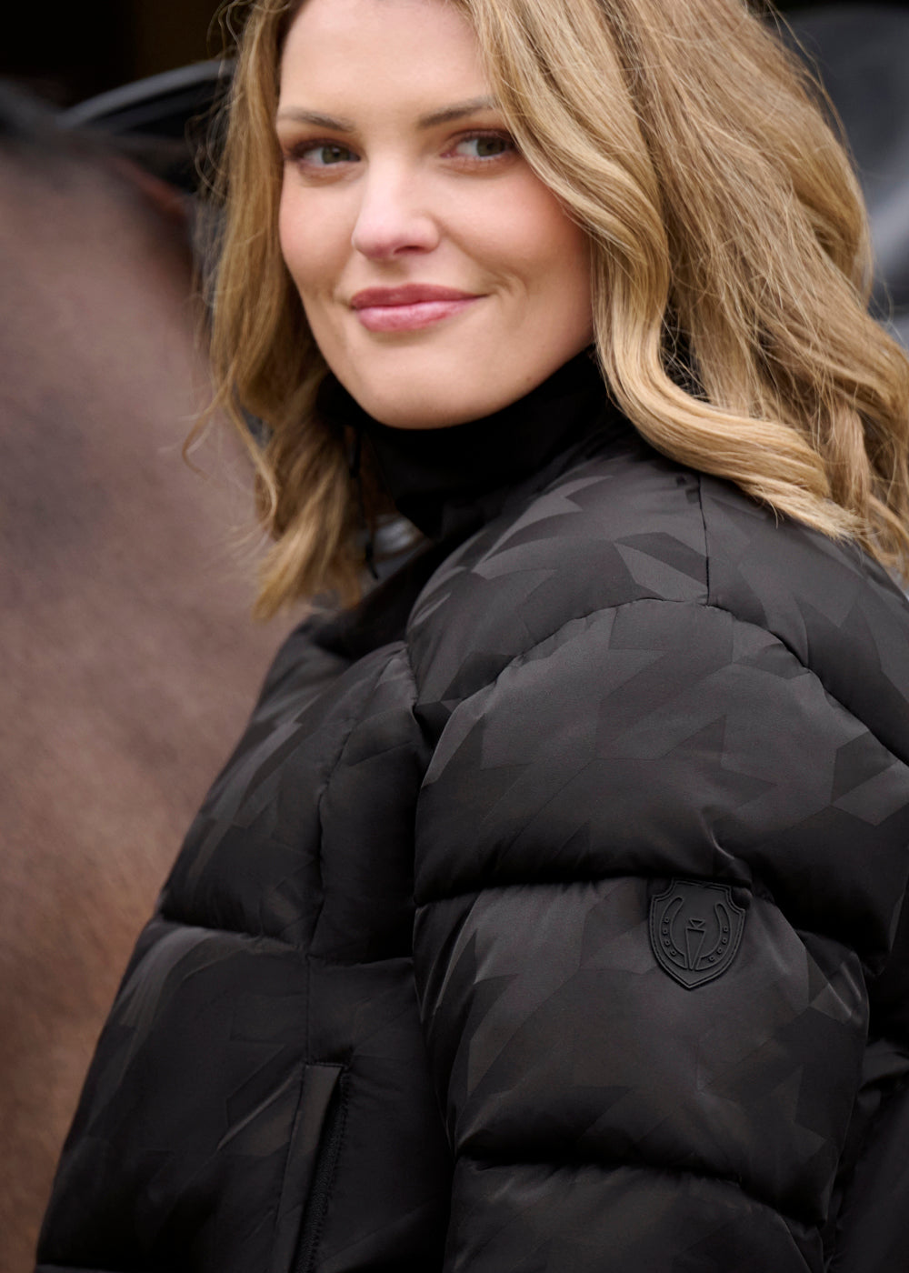 Skyline Houndstooth Puffer Jacket