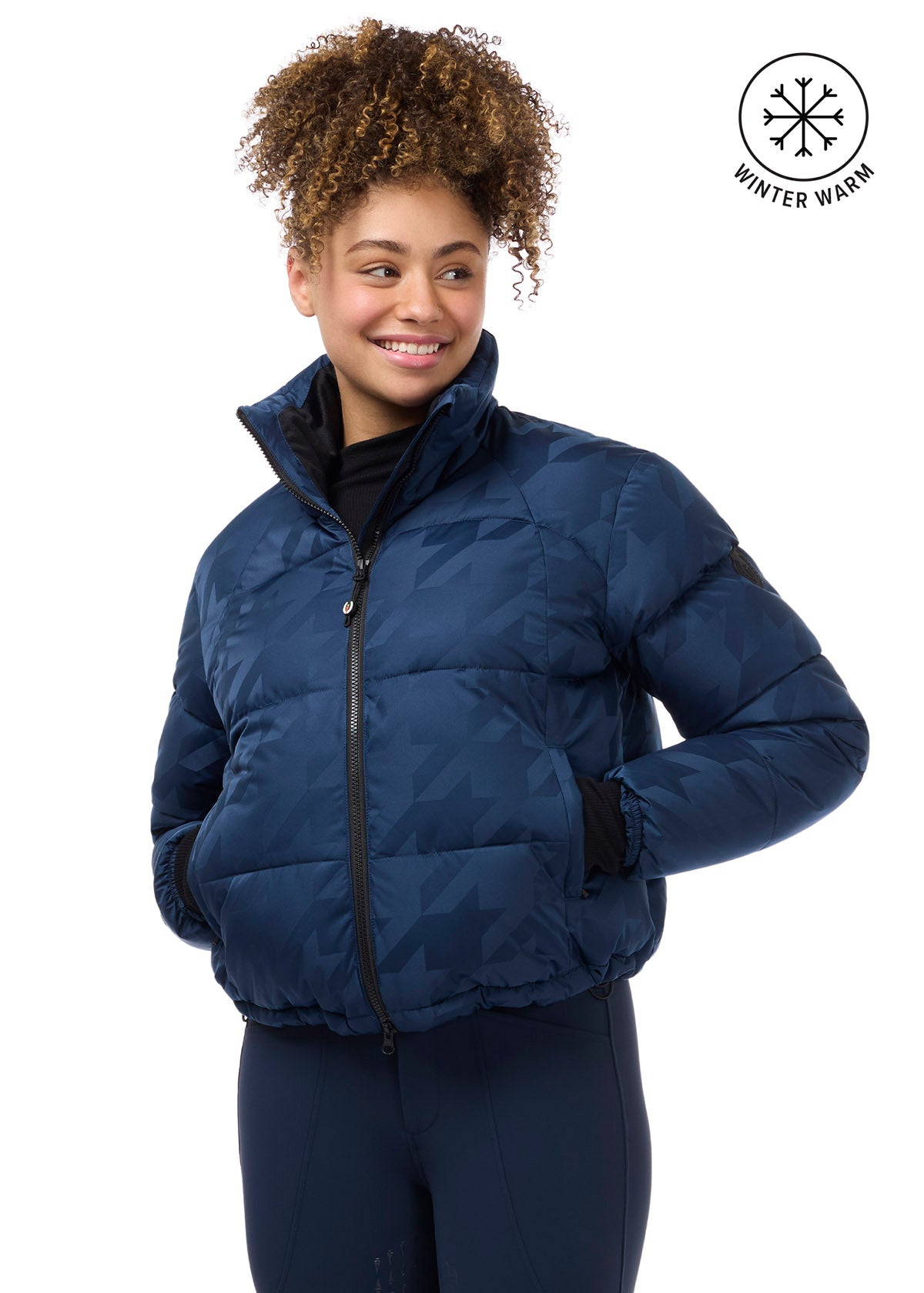 Skyline Houndstooth Puffer Jacket