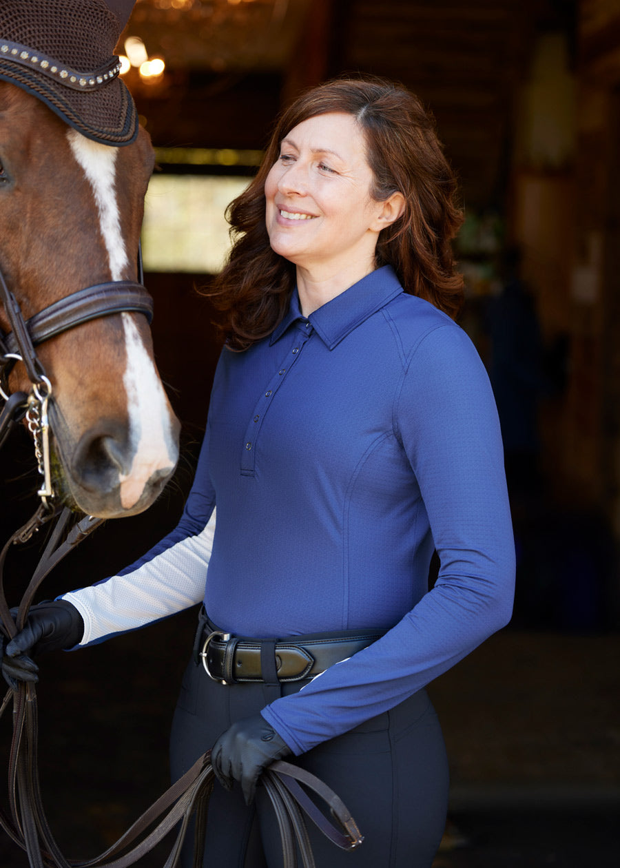 In a Snap Long Sleeve Equestrian Clinic Shirt