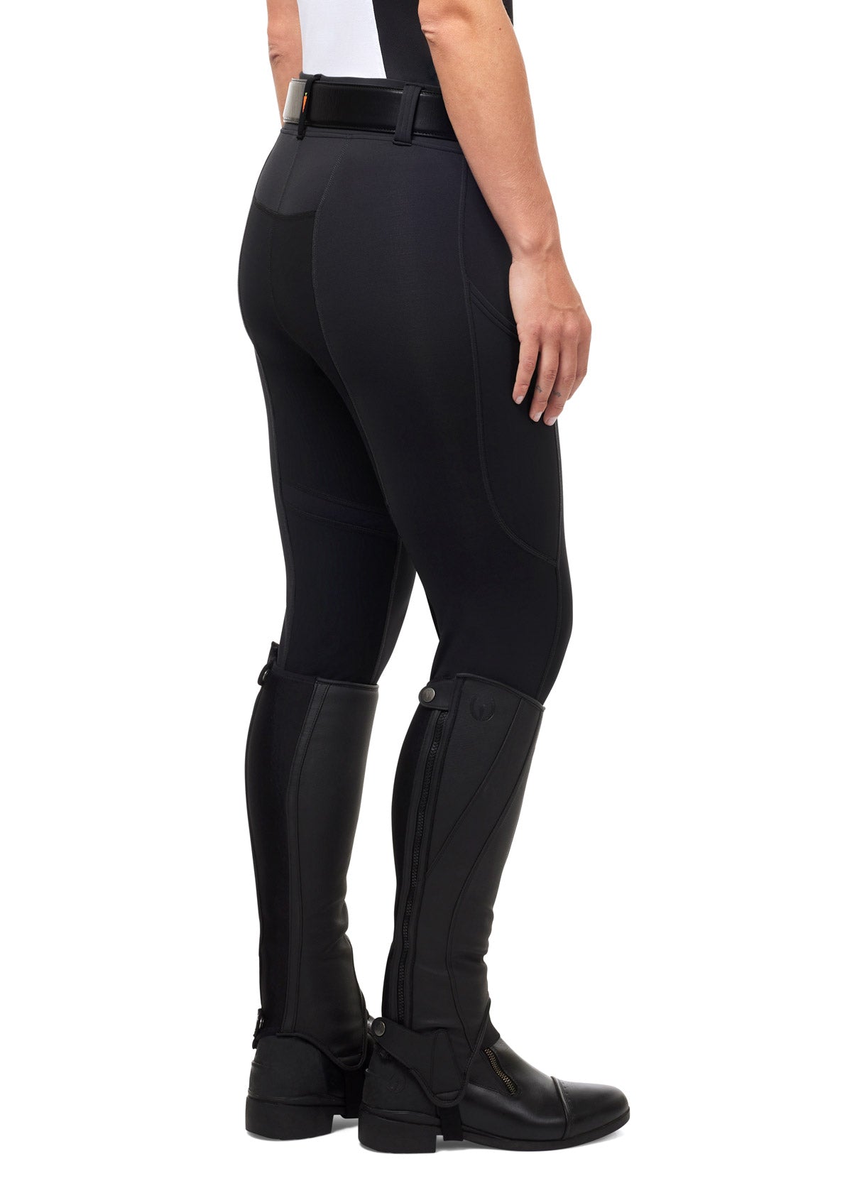Side view of the Kerrits Flex 3.0 Full Seat Tight, displaying the ergonomic fit and side pocket placement.