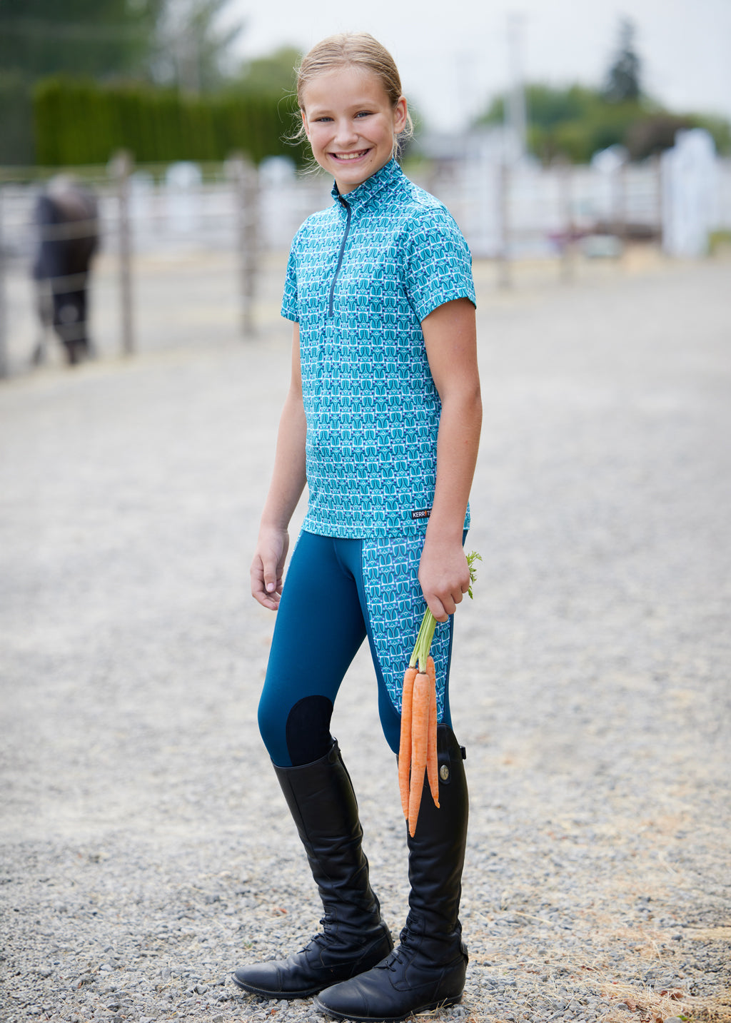 Child wearing the tights while engaging in outdoor activities, showcasing their versatility and durability