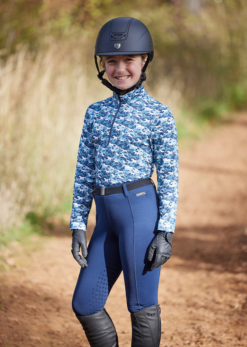 NIGHTSKY GALLOPING HORSES::variant::Kids Next Level Coolcore Long Sleeve Shirt