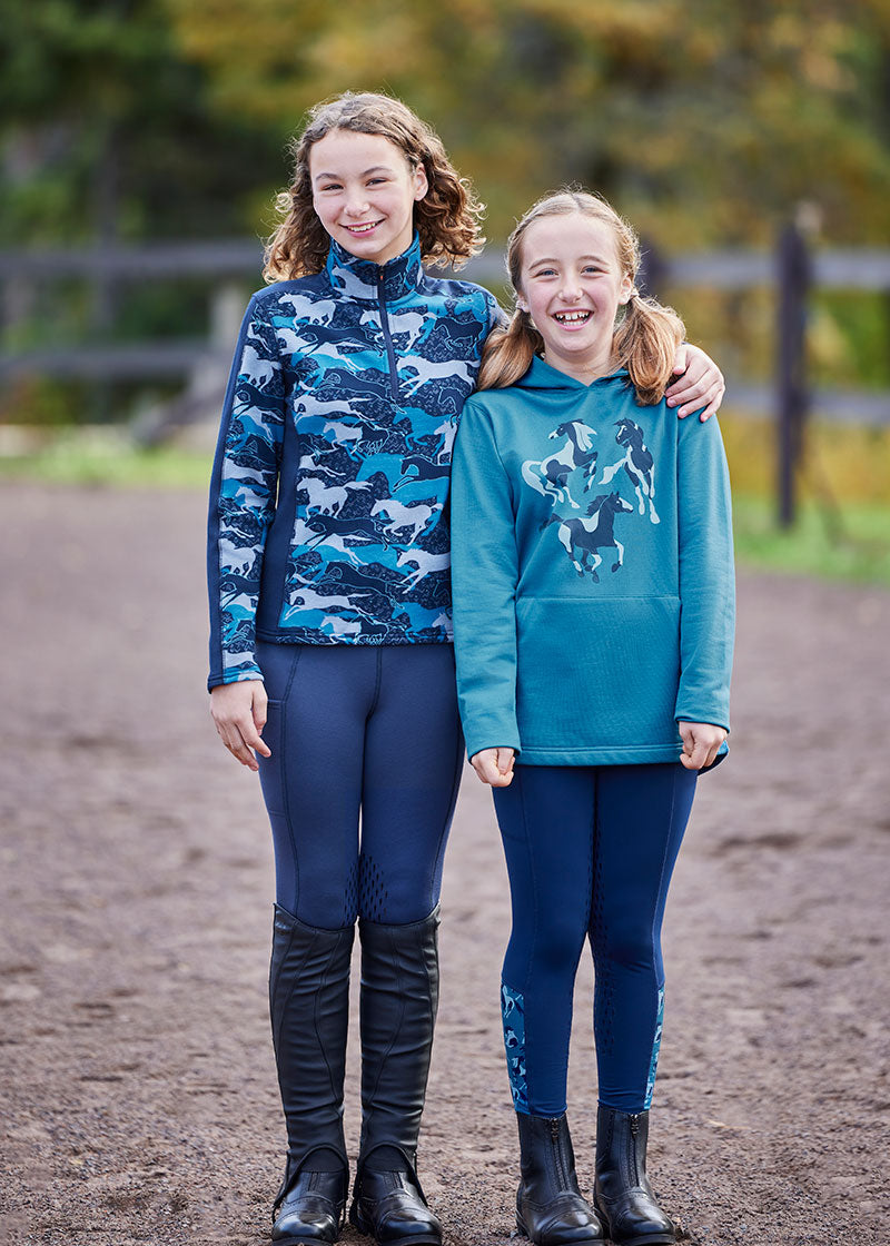 NIGHTSKY GALLOP::variant::Kids Plush Printed Fleece Half Zip