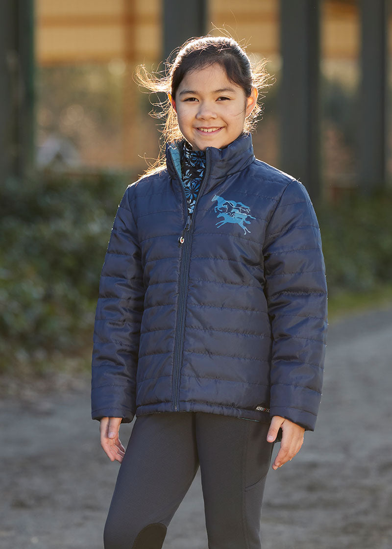 DEWDROP FULL GALLOP::variant::Kids Round Up Reversible Quilted Jacket