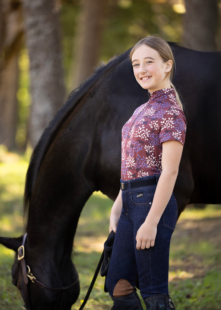 Kids Breeze Ice Fil® Short Sleeve Riding Shirt