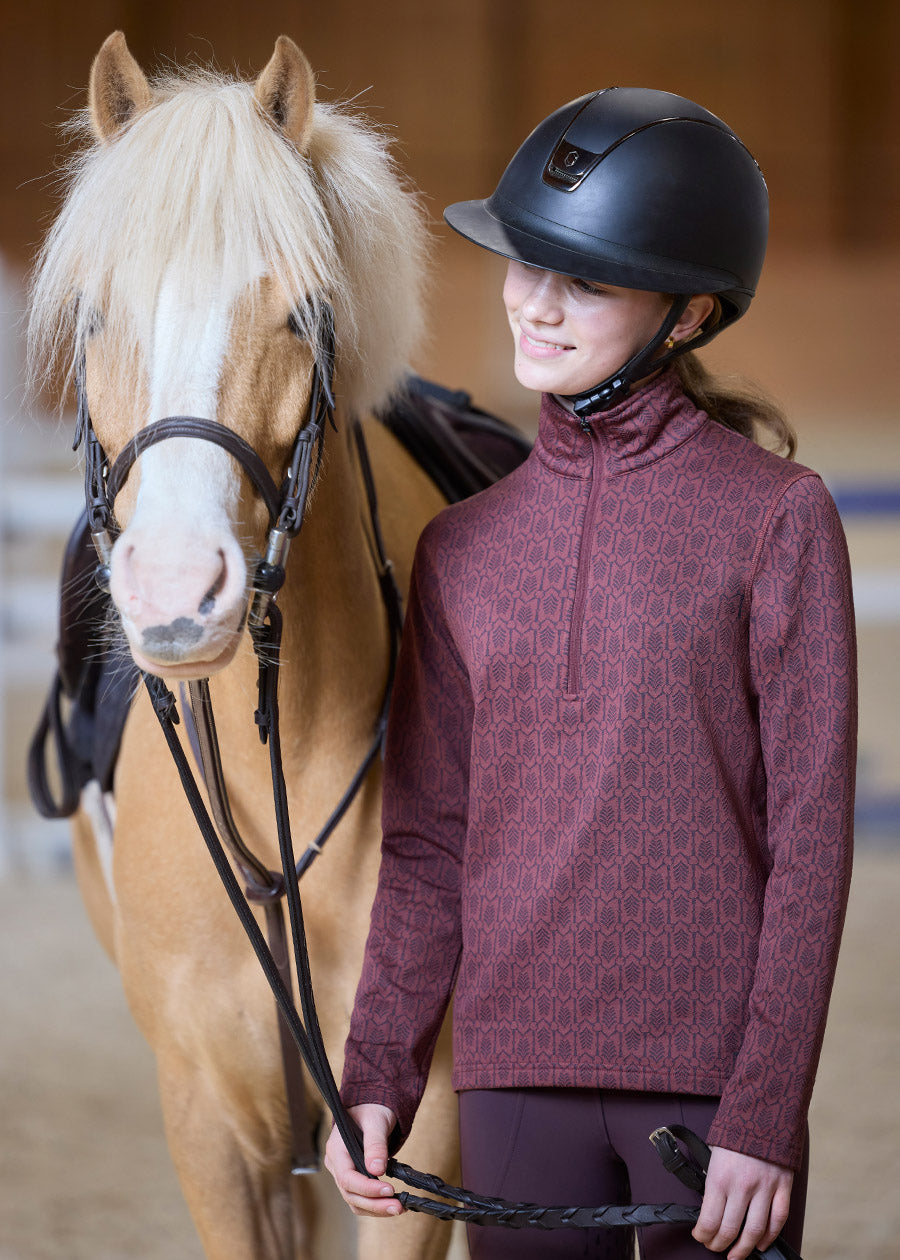 Kids Snaffle Links Fleece Half Zip Riding Top