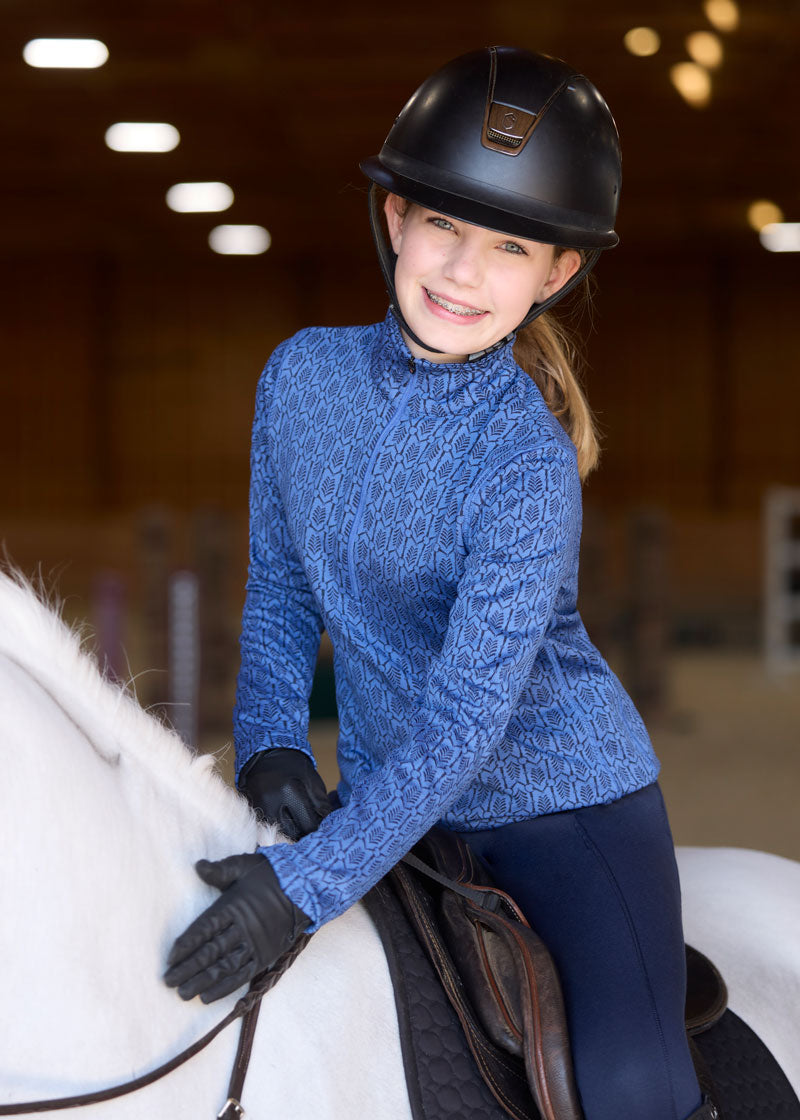 Kids Snaffle Links Fleece Half Zip Riding Top