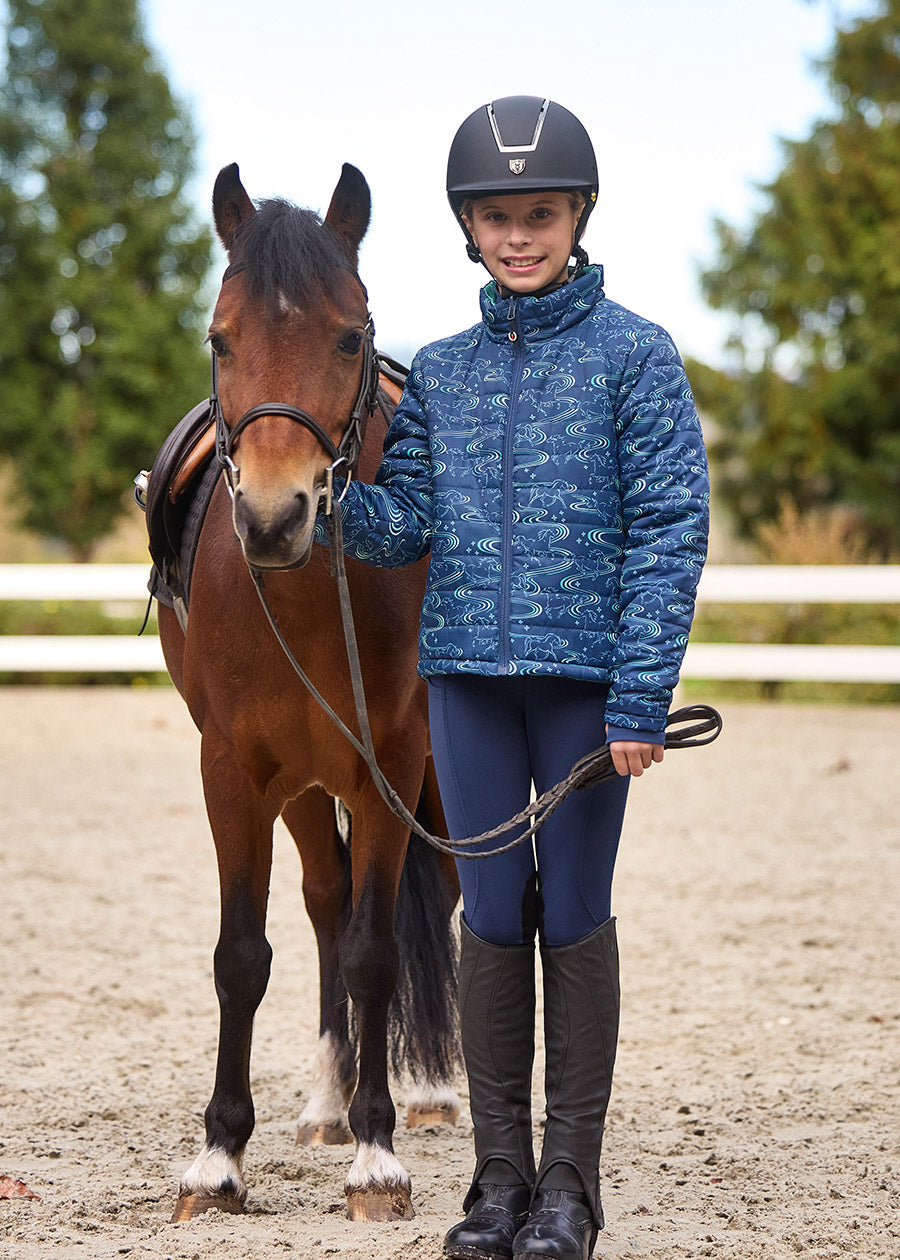 Kids Ride the Wind Reversible Quilted Riding Jacket