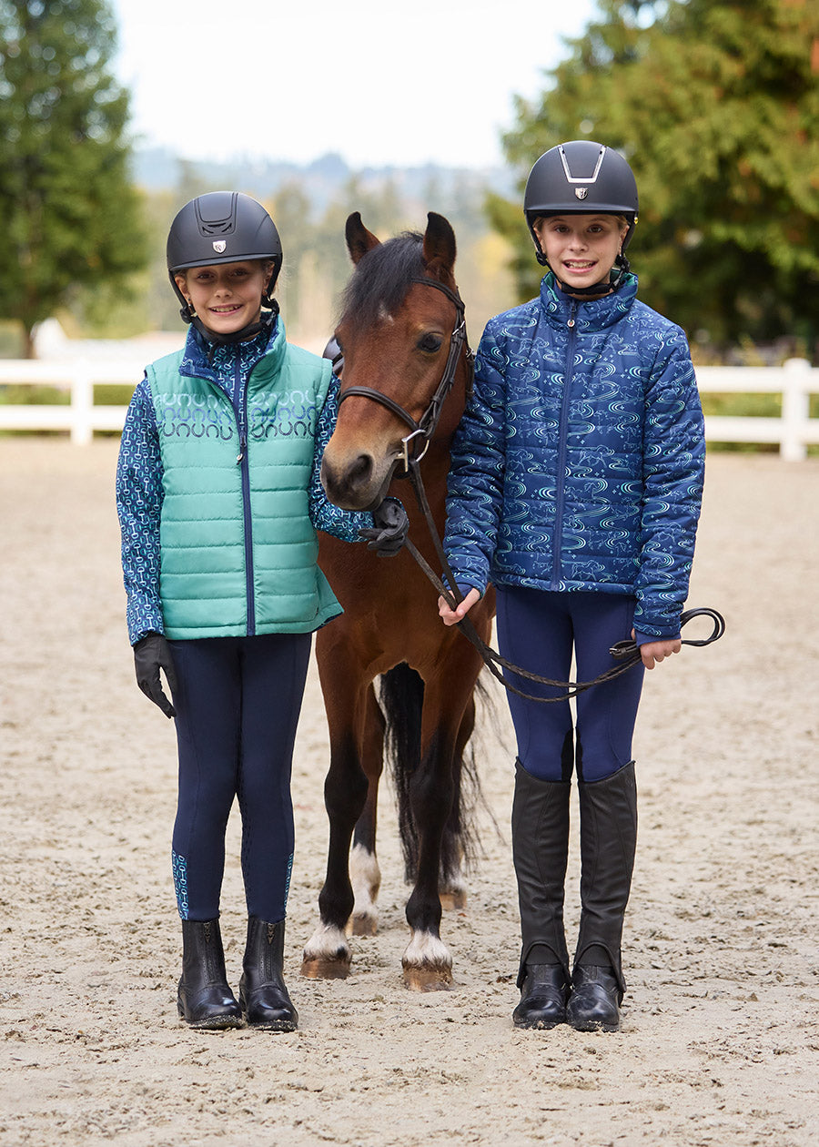 Kids Ride the Wind Reversible Quilted Riding Jacket