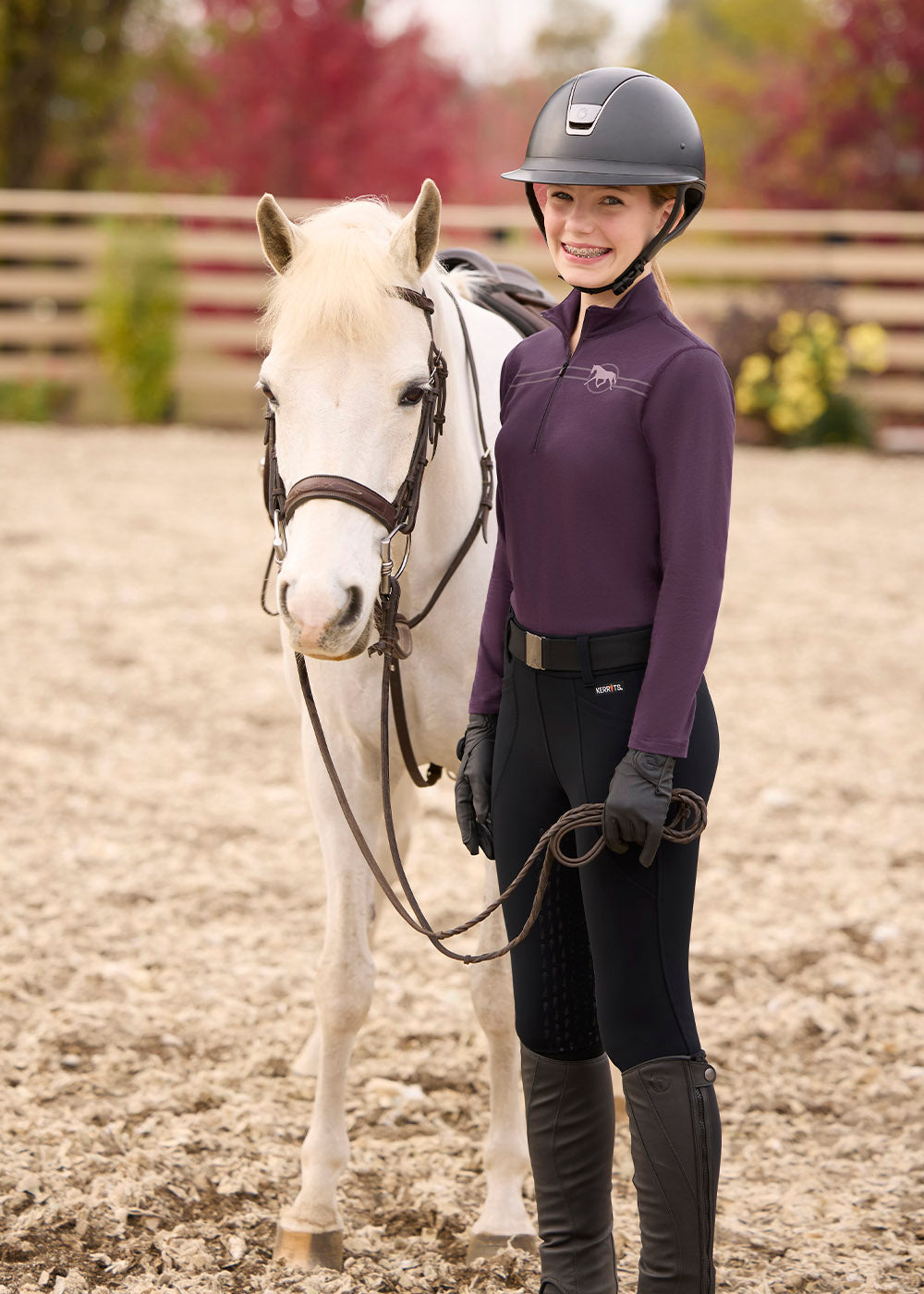 Kids Equi Rhythm Lite Quarter Zip Riding Top