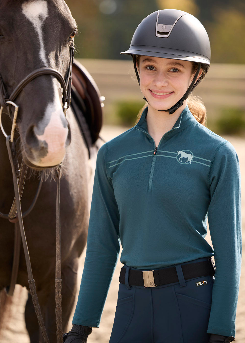 Kids Equi Rhythm Lite Quarter Zip Riding Top