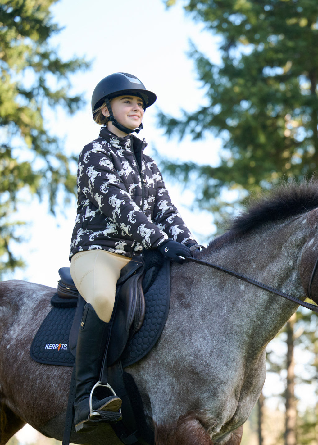 Kids Pony Parade Reversible Quilted Riding Jacket