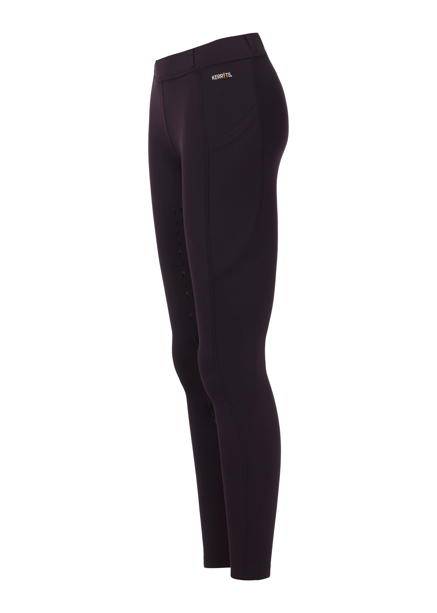 Side view highlighting the Kerrit Sticks™ silicone full-leg grip, providing flexible and breathable grip from thigh to ankle